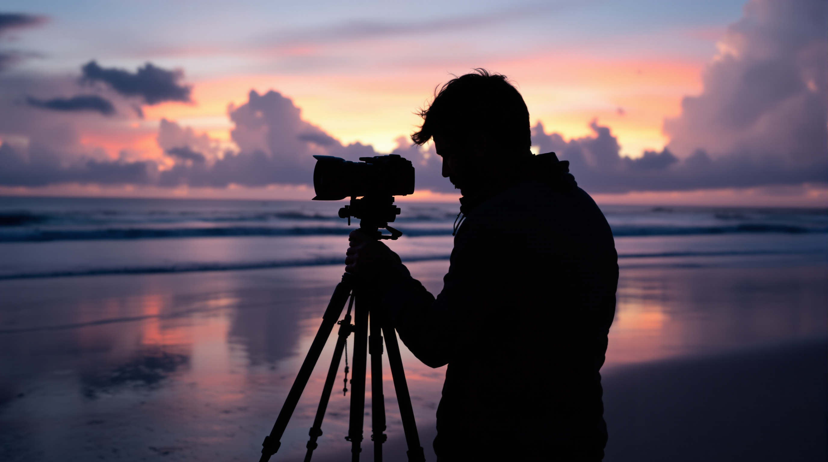 Photographer at sunrise